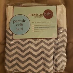 American Baby percale crib skirt